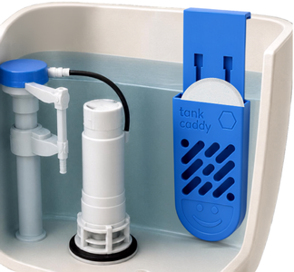 Toilet Tank Tablet Holder with Patented Soot-Trapping Reservoir